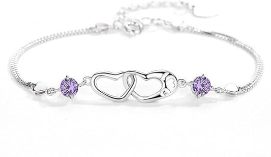 Rose Gold Double Heart Love Bracelet