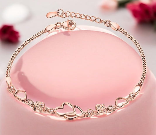 Copper Sterling Silver Charm Bracelet for Women(Pack of 1)