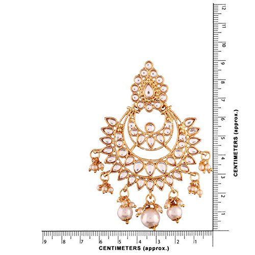 Matching earrings set with maang tikka for Indian bridal look