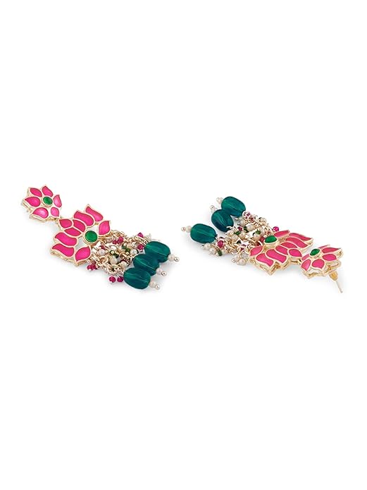 Lotus flower necklace with traditional Indian design
