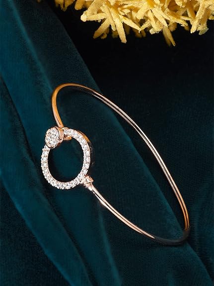 Gold & Rose Gold Cubic Zirconia Kada Bracelet