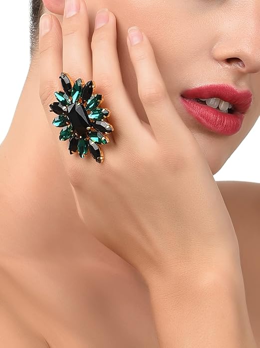 Black Tourmaline Ring Style in Black & Green