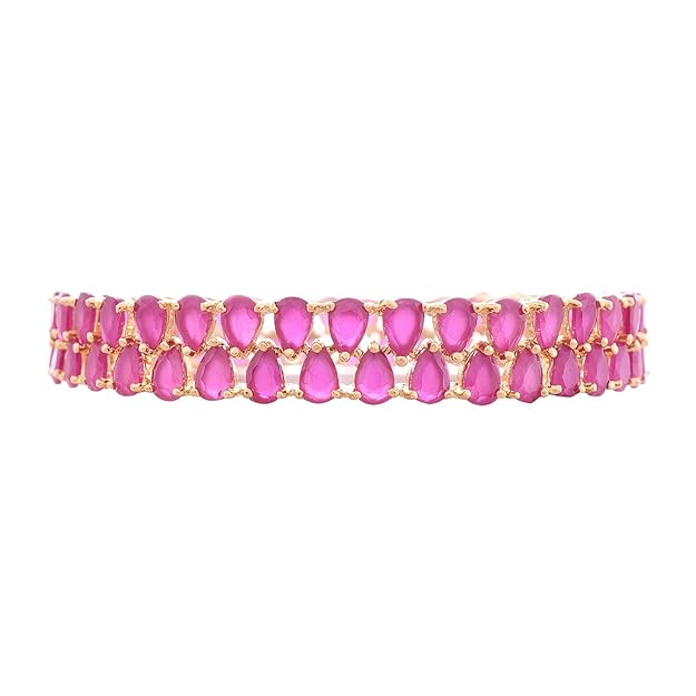 Gold plated American diamond bangles with luxurious appeal