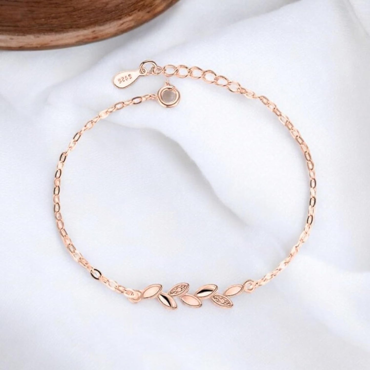 Copper Sterling Silver Plated Charm Bracelet for Women & Girls