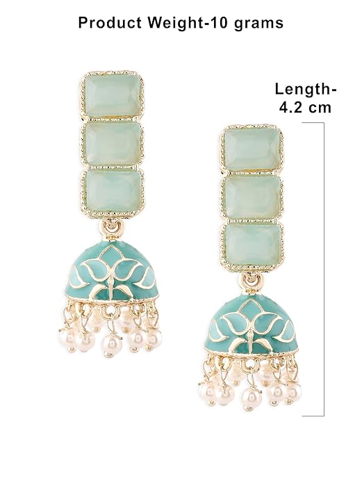 Emerald green drop earrings with rich vibrant stones