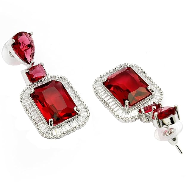 Women's diamond drop earrings with modern glamour