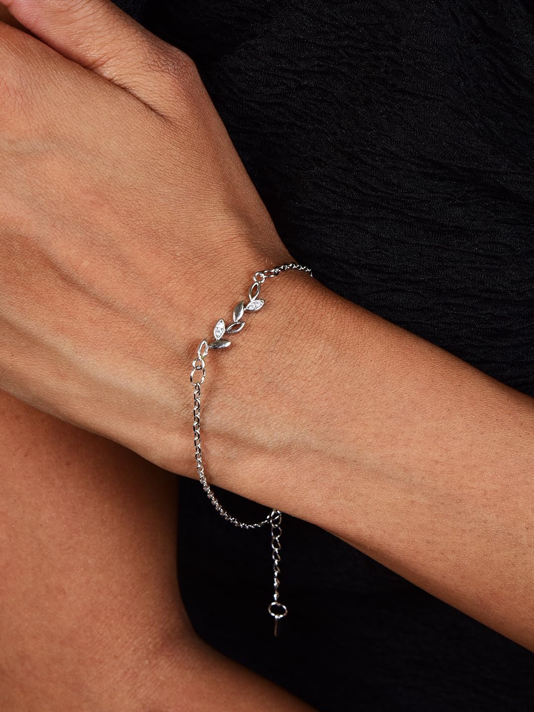 Copper Sterling Silver Plated Charm Bracelet for Women & Girls