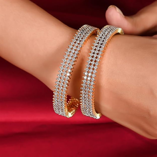 AD Jewellery White American Diamond Bangles