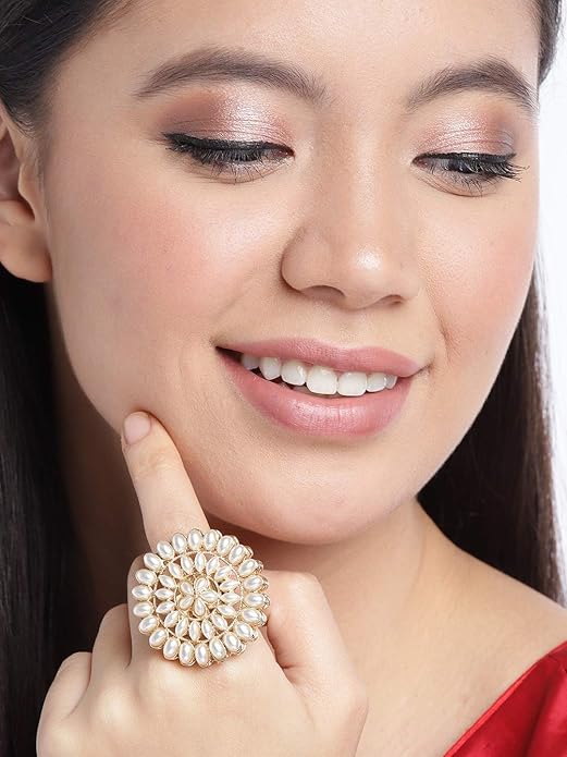 Pearl Floral Traditional Engagement Ring