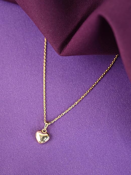 Gold and Silver Heart Necklace in 925 Sterling Silver with Gold Plated Heart Pendant Design