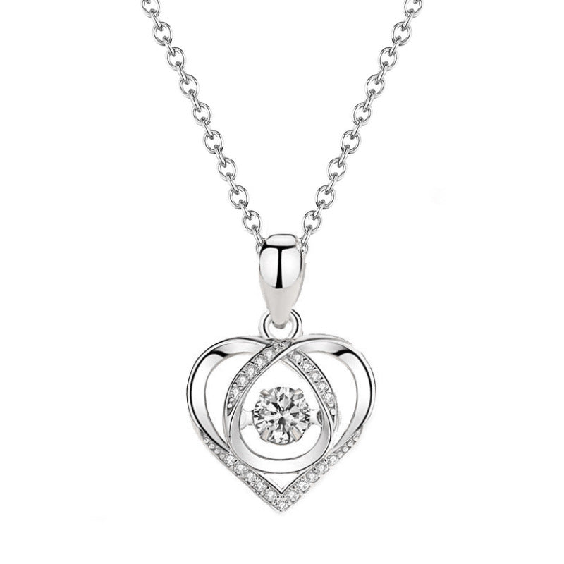 Beating Heart Necklace Women's Korean-style Elegant Smart Heart-shaped Collarbone Necklace Valentine's Day Gift Pendant