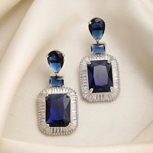 American Diamond Crystal Studded Drop Earrings