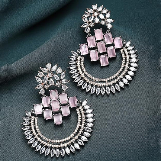 American Diamond Chandbali Earrings