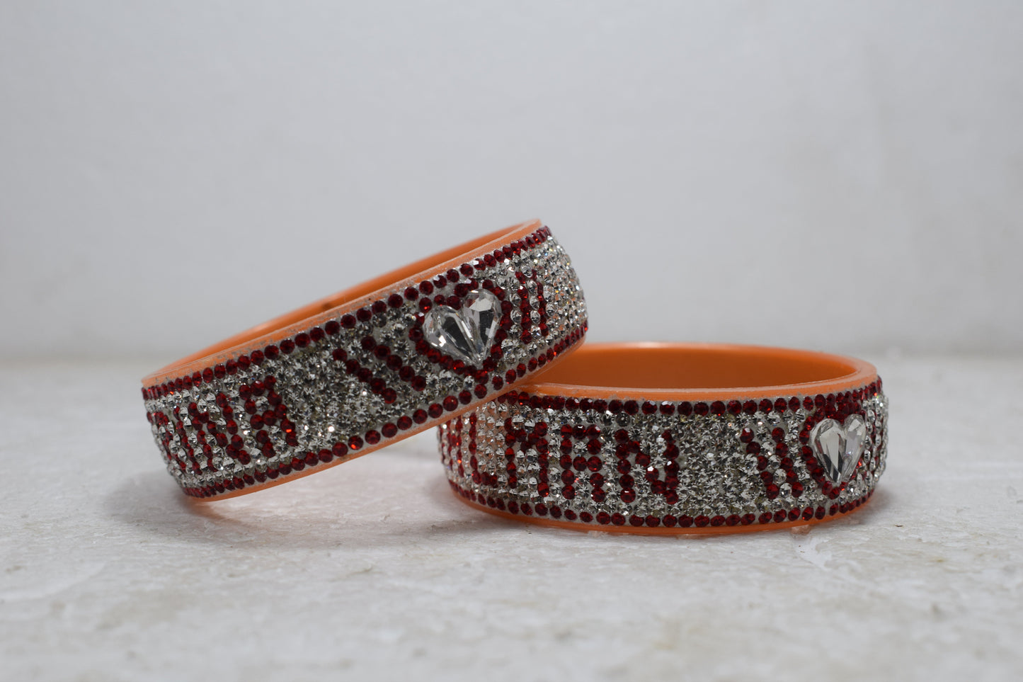 Personalized Stylish Kada With the Name of your Partner & You with Stones for Womens