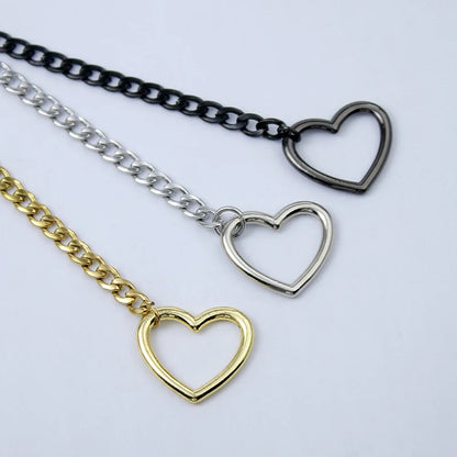 Fashion Jewelry 2026 New Slip Chain Necklace Heart O-Ring Rock Cuban Long Necklace Adjustable Heart Shaped Lock Core With Key