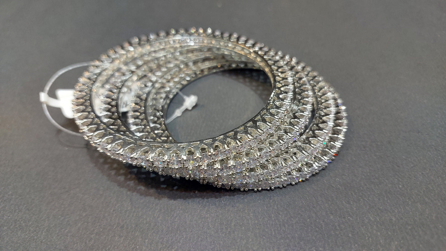 American Diamond Bangles for Women multi Plated High Grade Authentic AD Studded Jewellery Bangles Set for Women and Girls