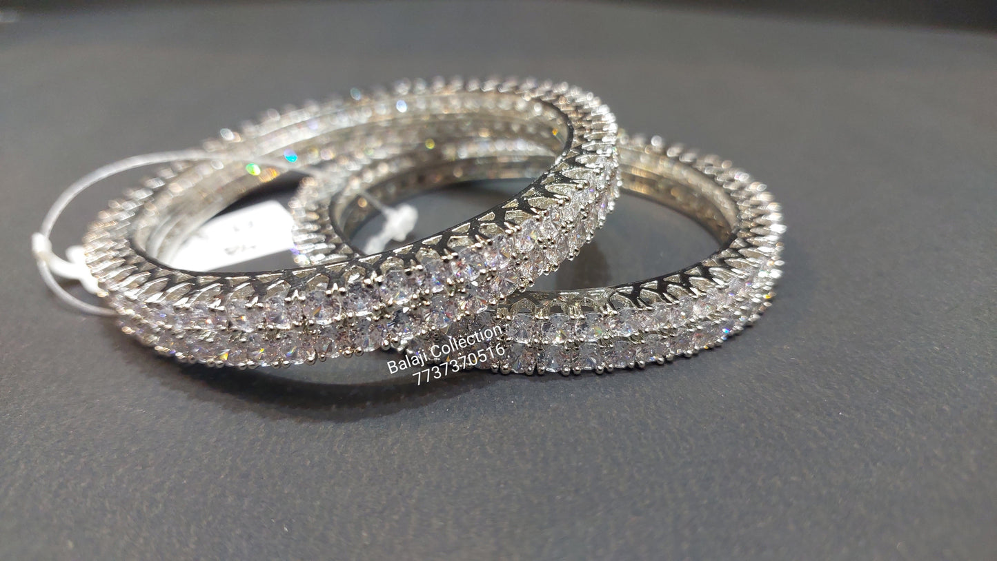 American Diamond Bangles for Women multi Plated High Grade Authentic AD Studded Jewellery Bangles Set for Women and Girls