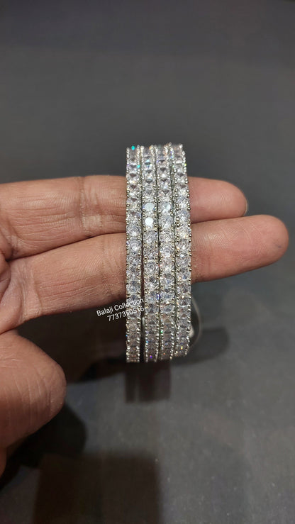American Diamond Bangles for Women multi Plated High Grade Authentic AD Studded Jewellery Bangles Set for Women and Girls