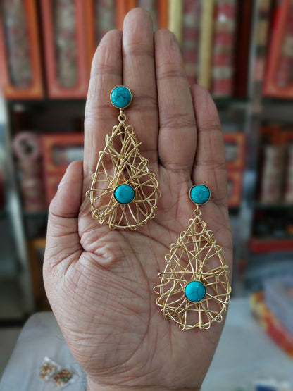 Matt Jaal Brass Earrings Set Studded With Premium Stone For Daily and Occasion Wear Wedding Gift Charming Fashion Jewelry