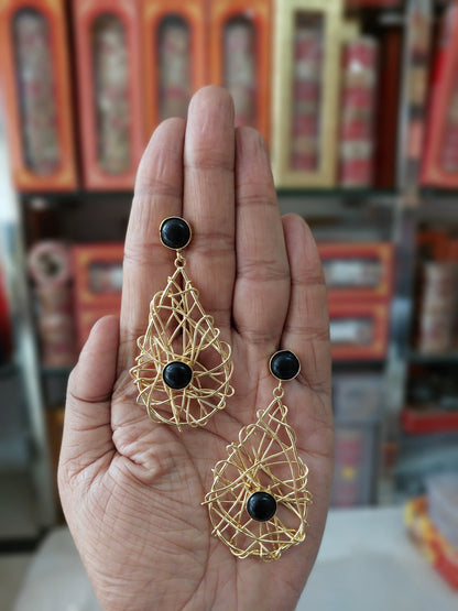 Matt Jaal Brass Earrings Set Studded With Premium Stone For Daily and Occasion Wear Wedding Gift Charming Fashion Jewelry