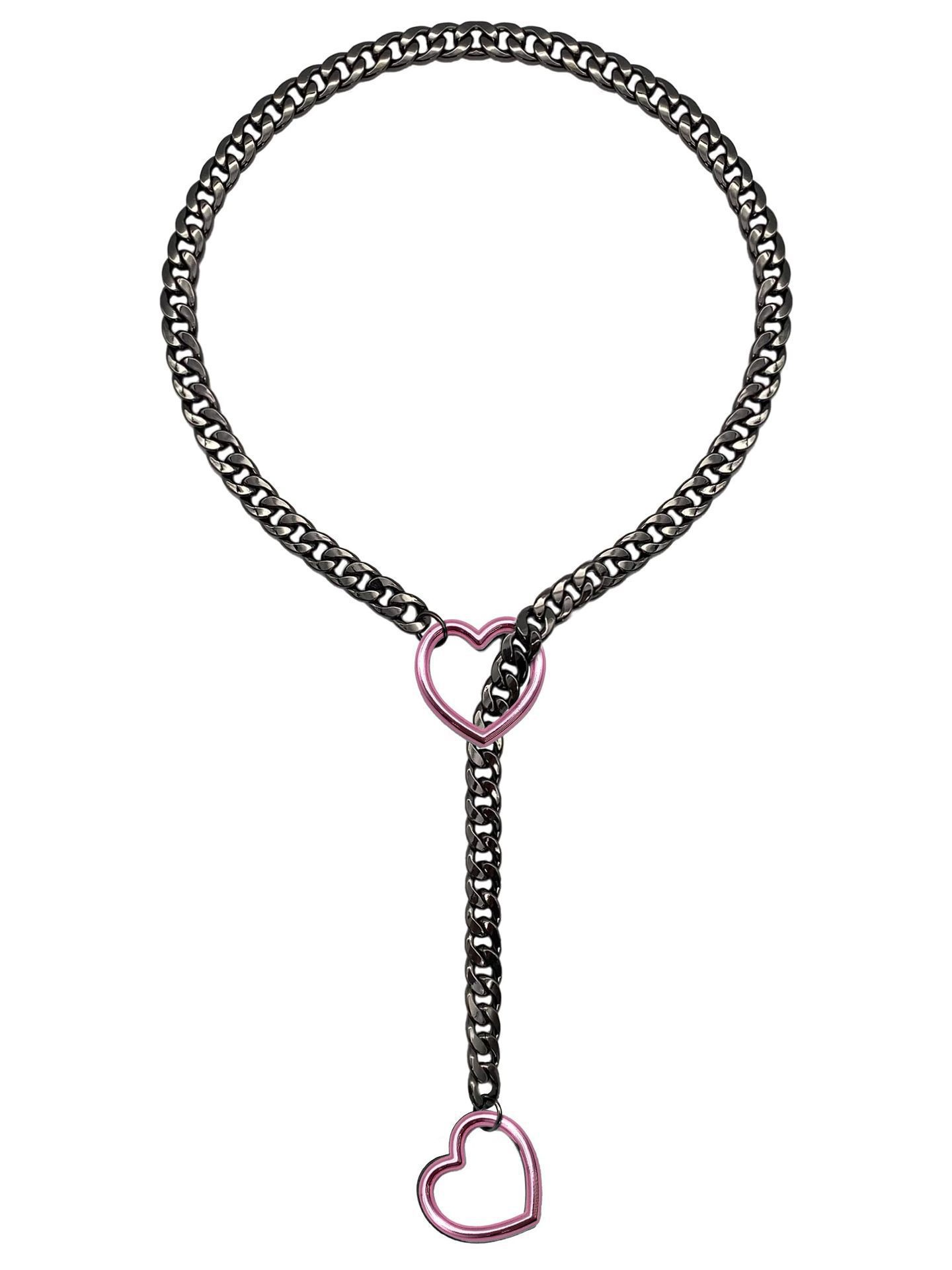 Cuban Adjustable Heart Shaped Necklace