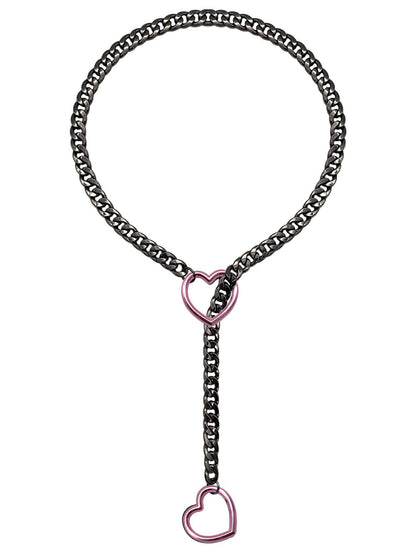 Cuban Adjustable Heart Shaped Necklace
