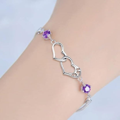 Rose Gold Double Heart Love Bracelet