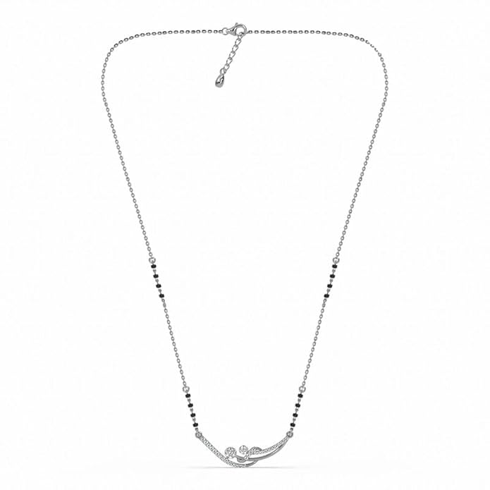 Black beads mangalsutra with gold tone finish