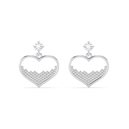 Sterling Silver Heart Necklace Earring Set