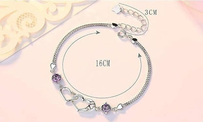 Rose Gold Double Heart Love Bracelet