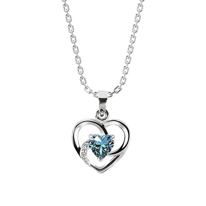 Silver Heart Pendant Necklace in 925 Sterling Silver with Optional Chain