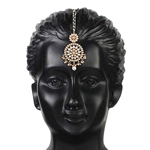Traditional Indian head jewelry with detailed ethnic design