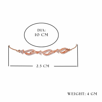 Adjustable Diamond Crystal Rose Gold Charm Bracelet