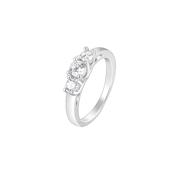 Silver Love Ring in 925 Sterling Silver Zircon Adjustable Elegant Design