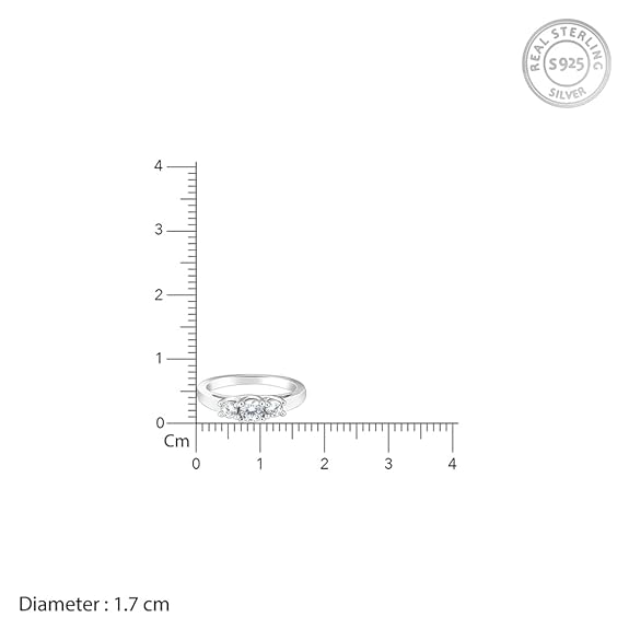 Silver Love Ring in 925 Sterling Silver Zircon Adjustable Elegant Design