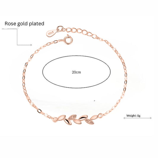 Copper Sterling Silver Plated Charm Bracelet for Women & Girls