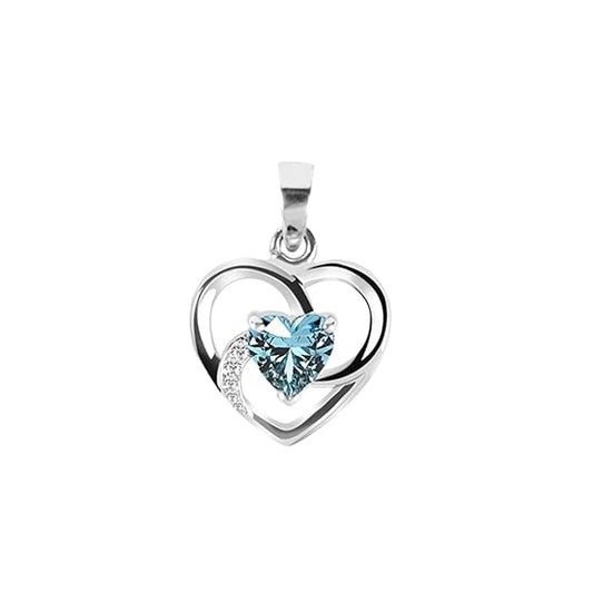 Silver Heart Pendant Necklace in 925 Sterling Silver with Optional Chain
