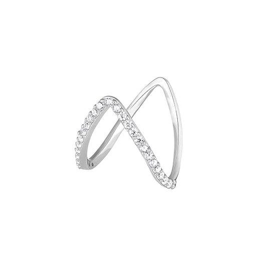 Silver Diamond Vanki Ring