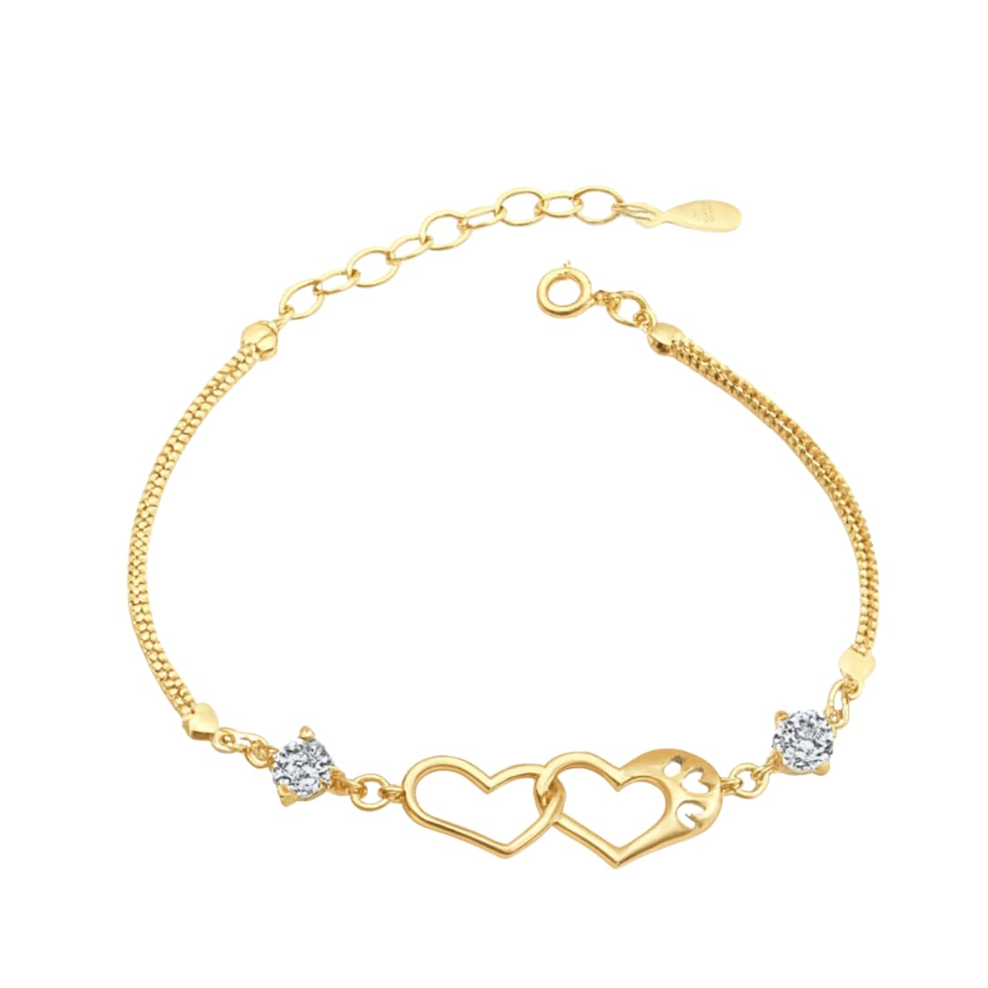 Rose Gold Double Heart Love Bracelet