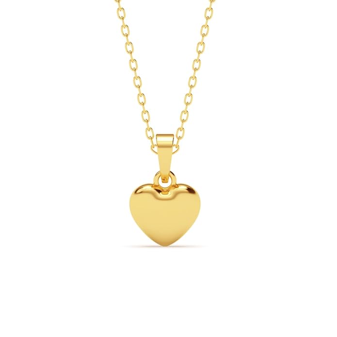 Gold and Silver Heart Necklace in 925 Sterling Silver with Gold Plated Heart Pendant Design