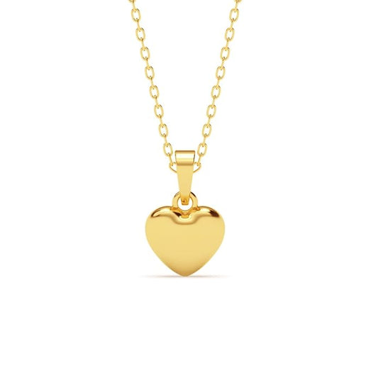 Gold and Silver Heart Necklace in 925 Sterling Silver with Gold Plated Heart Pendant Design