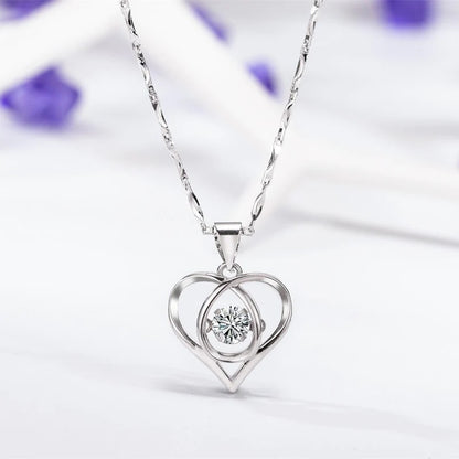 Beating Heart Necklace Women's Korean-style Elegant Smart Heart-shaped Collarbone Necklace Valentine's Day Gift Pendant