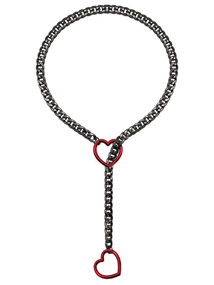 Cuban Adjustable Heart Shaped Necklace