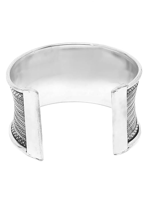 Oxidized Bangles Silver Cuff Bracelet
