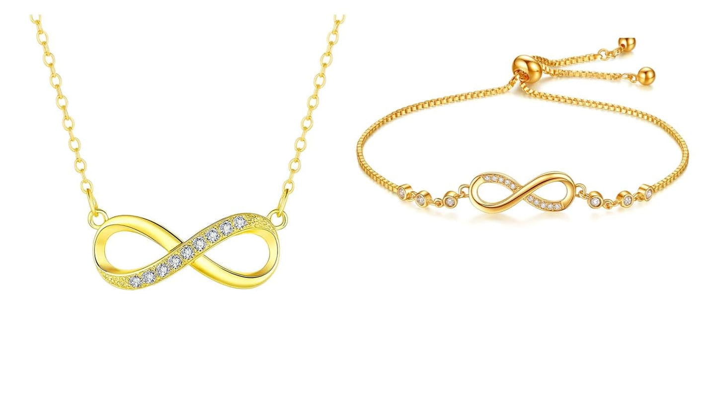 Infinity Diamond Gold Love Knot Bracelet
