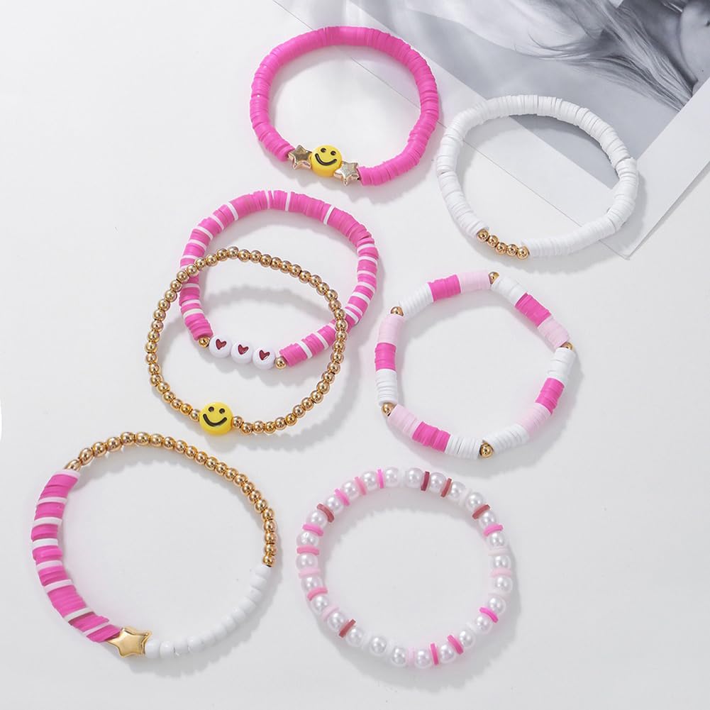 7-Pcs Colorful Beaded Bracelet Set for Friends