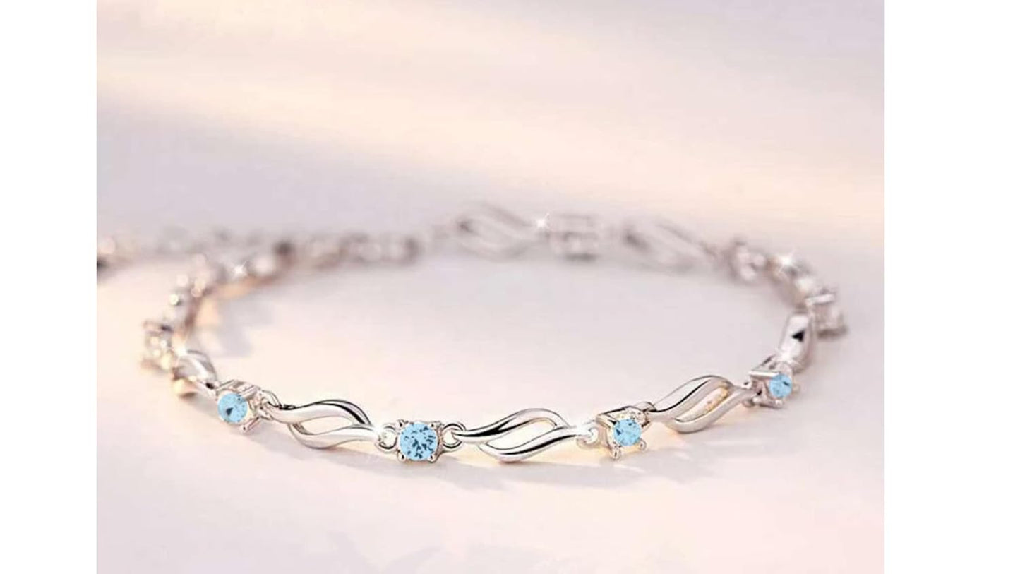 Glam up Your Look with Stylish 925 Silver-Plated Copper Bracelet for Women and Girls