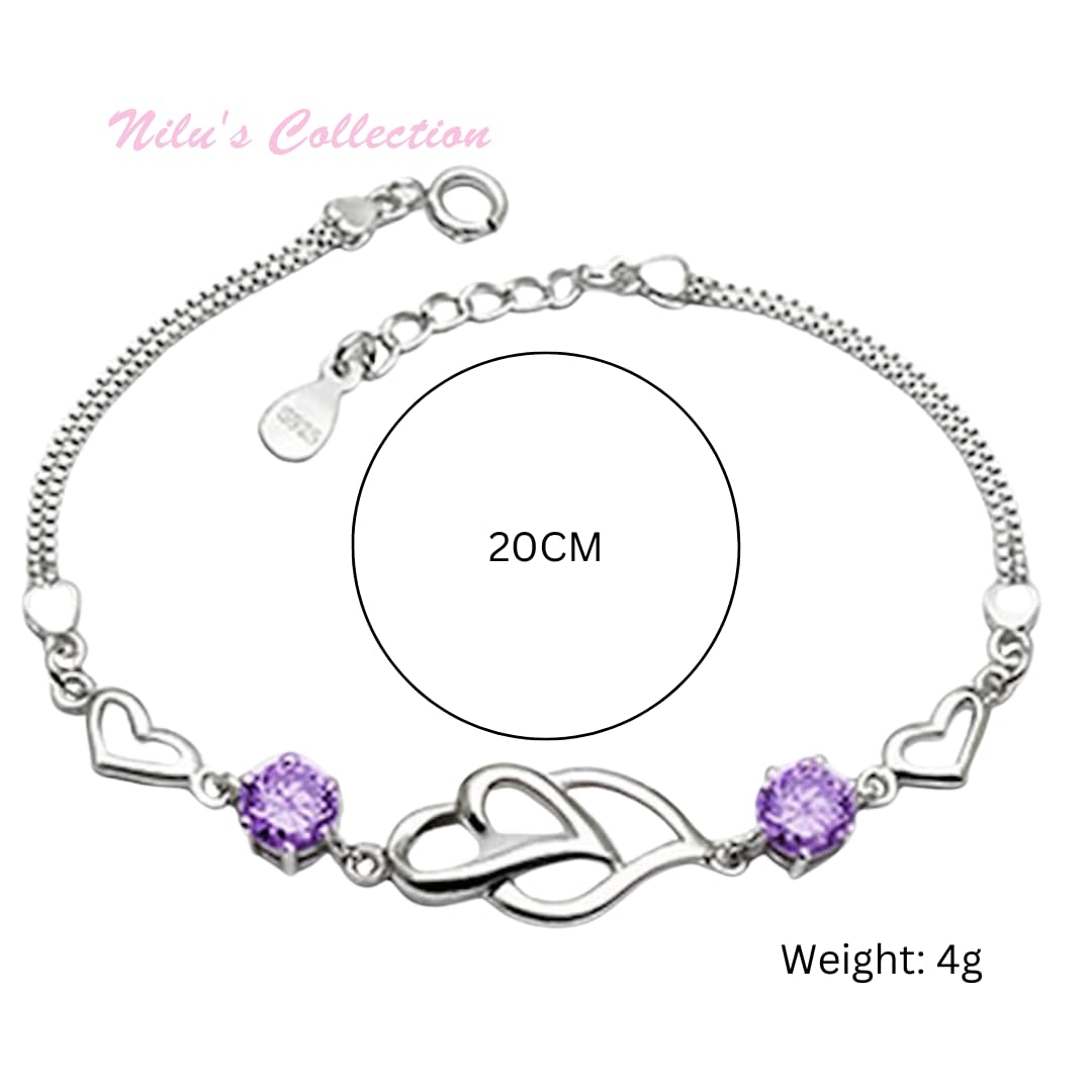 Copper Sterling Silver Charm Bracelet for Women(Pack of 1)