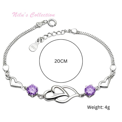 Copper Sterling Silver Charm Bracelet for Women(Pack of 1)