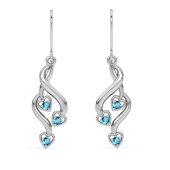 Pendant Earring Set in 925 Sterling Silver Valentina Design with Rhodium Plated Swiss Zirconia